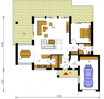 Mirror image | Floor plan of ground floor - TREND 288